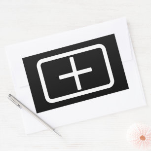 Zener Card   Pluszeichen Rechteckiger Aufkleber