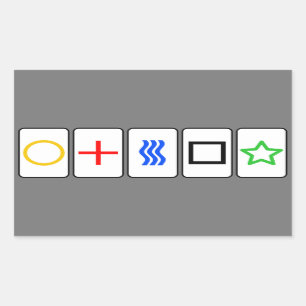 Zener Cards Sticker - Grau