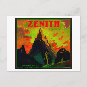 Zenith Orange LabelWhittier, CA Postkarte