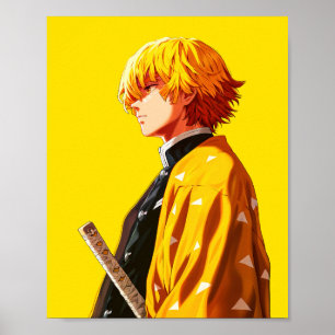 "Zenitsu Agatsuma - Dünnes Atemdämonenschicht Poster