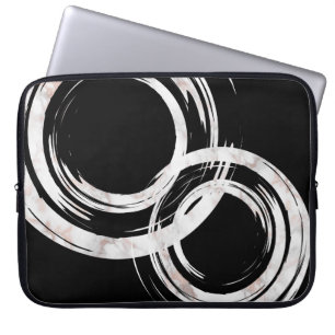 Zenmarmorierungyoga Kreise des Imitats weißes Laptopschutzhülle
