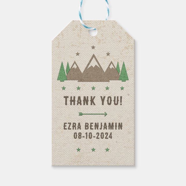 Zent Leinwand Camping Bar Mitzvah Personalisiert G Geschenkanhänger (Vorderseite)
