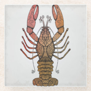 Zentangle Art-Hummer Glasuntersetzer