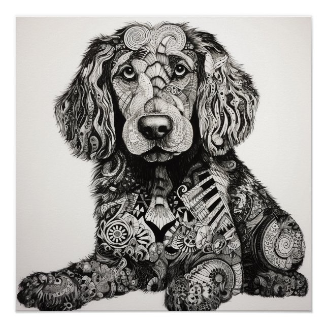 Zentangle Dog Poster (Vorderseite)
