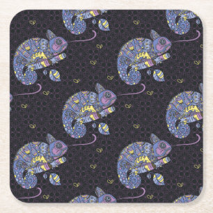 Zentangle Eidechse Rechteckiger Pappuntersetzer