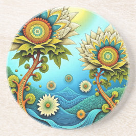 Zentangle Floral Dreamscape Getränkeuntersetzer