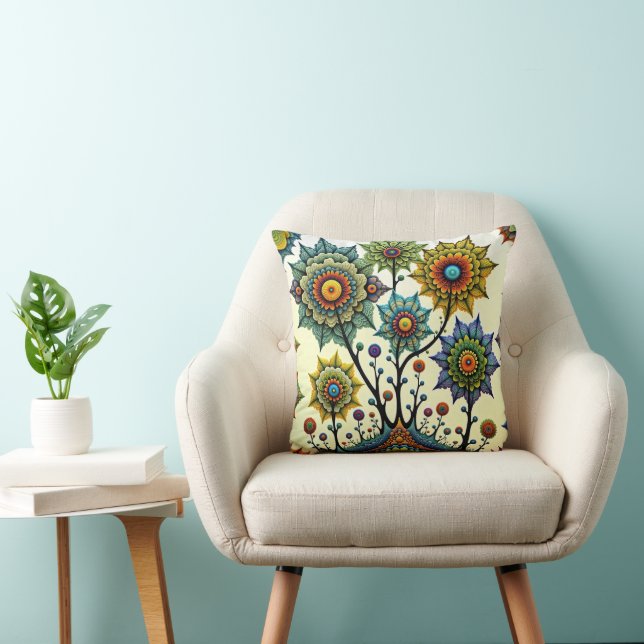 Zentangle Floral Dreamscape Kissen (Stuhl )