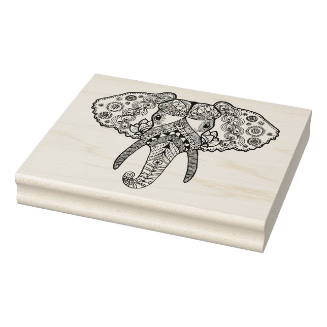 Zentangle Inspiriert Elefant 2 Gummistempel (Stempel)