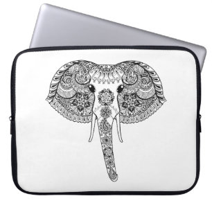 Zentangle inspirierte indischen Elefanten Laptopschutzhülle