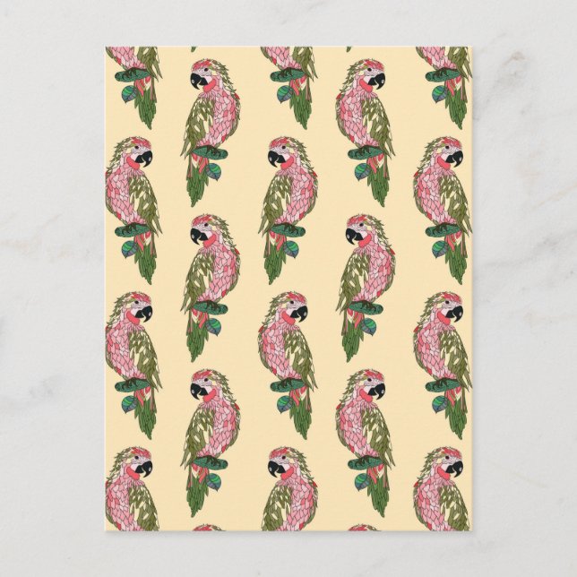 Zentangle Style Parrots 2 Postkarte (Vorderseite)
