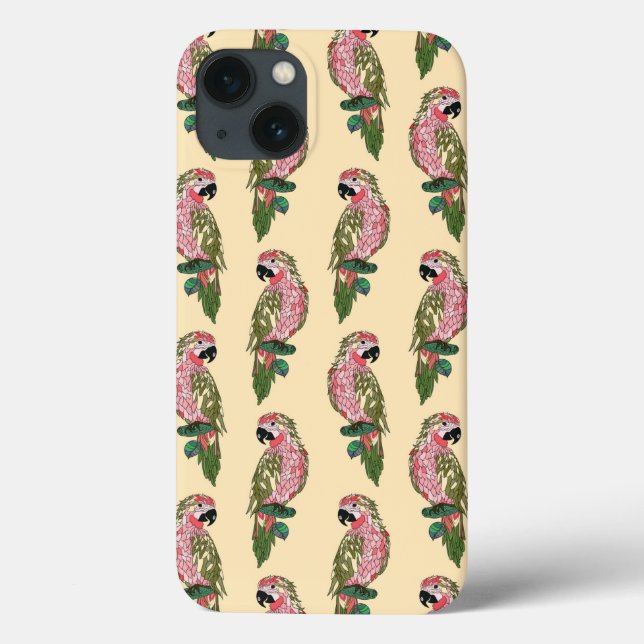 Zentangle Style Parrots Case-Mate iPhone Hülle (Rückseite)
