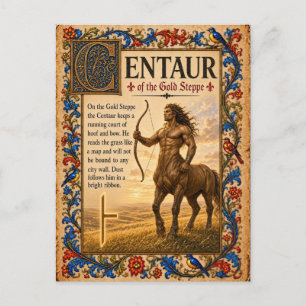 Zentauer, mittelalterliche Bestiarien-Kunst Postkarte