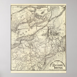 Zentral-Vermont Bahn Ausflugswege Poster
