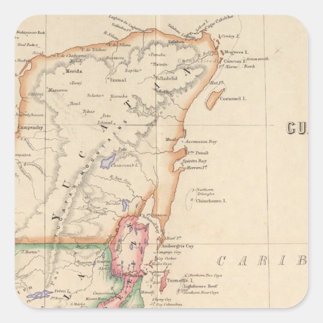 Zentralamerika 3 quadratischer aufkleber (Vorderseite)