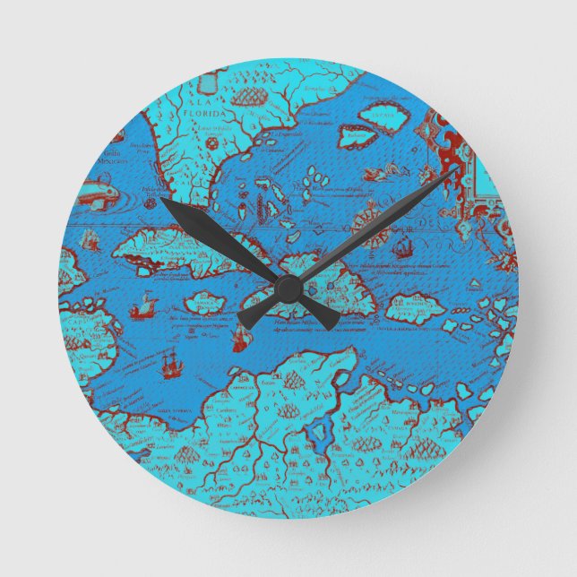 Zentralamerika ("Amerika Occidentalis") Runde Wanduhr (Vorderseite)