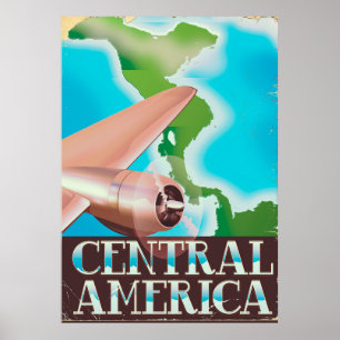Zentralamerika Vintage-Flugposter Poster