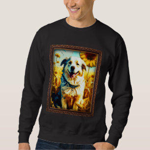 Zentralasiatischer Schäferhund malt Sonnenblumenbl Sweatshirt