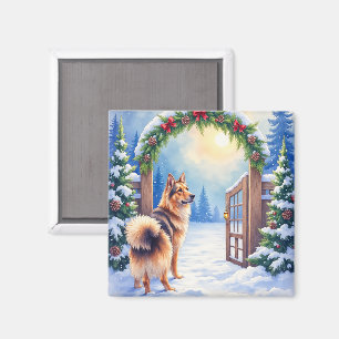 Zentralasiatischer Schäferhund Schneetor Weihnacht Magnet
