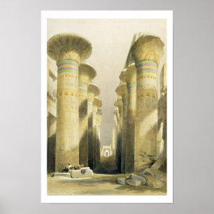 Zentrale Allee des großen Halls der Spalten, Karna Poster