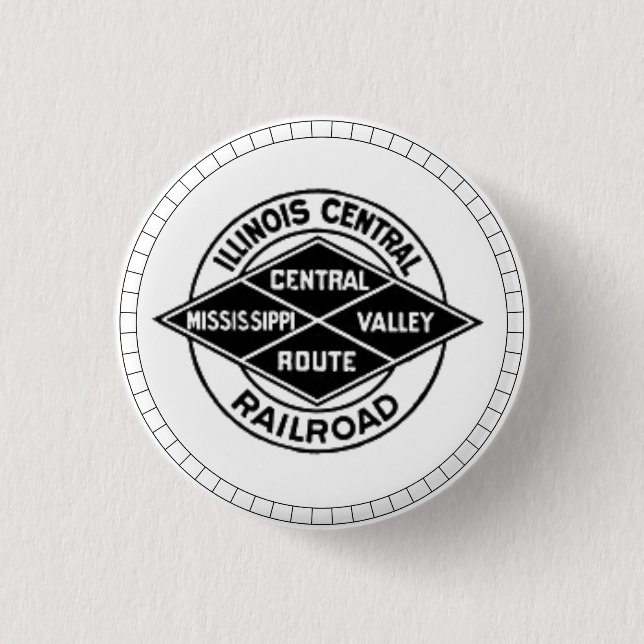 Zentrale Eisenbahn-Vintager Logo-Knopf Illinois Button (Vorderseite)