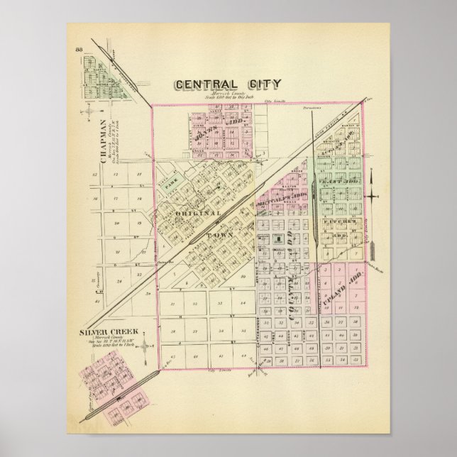 Zentrale Stadt Nebraska Poster (Vorne)