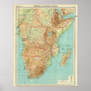 Zentrale u. südlicher Afrika mit Poster