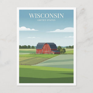 Zentrale wisconsinische Farm-Landschaft Stevens Po Postkarte