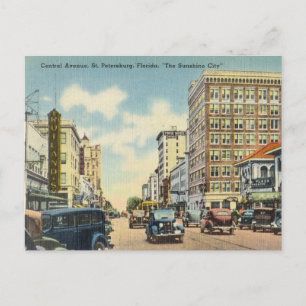 Zentraler Boulevard Avenue, St. Petersburg Florida Postkarte
