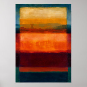 Zentrales Zen-Tempel-Horizont-Farb-Feld-Abstrakt  Poster