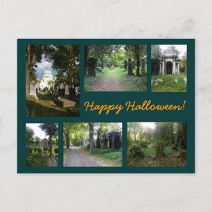 Zentralfriedhof Halloween Collage Postkarte