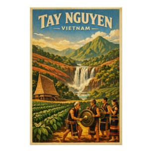Zentralhochland (Tay Nguyen), Vietnam, Reise Poster
