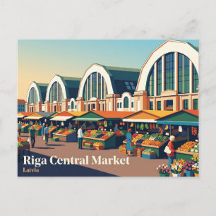 Zentralmarkt Lettland Postkarte