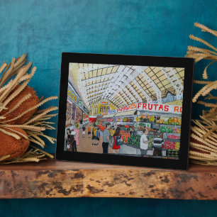 Zentralmarkt von Valencia Gemälde von Alfred Fox Fotoplatte