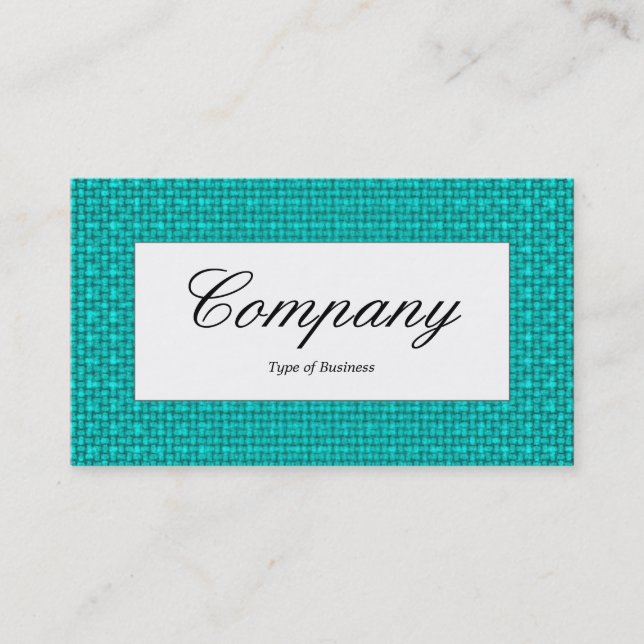 Zentrieretikett - Cyan Fabric Texture Visitenkarte (Vorderseite)