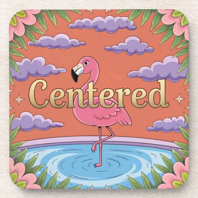 Zentriertes Set für Niedliches Comic Affirmation U Getränkeuntersetzer (Vorderseite)