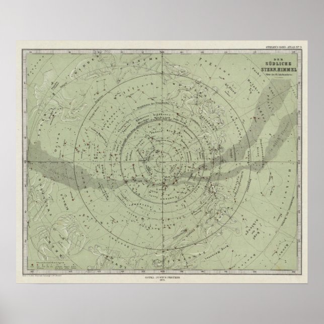 Zentrum der Karte des südlichen Luftraums Poster (Vorne)
