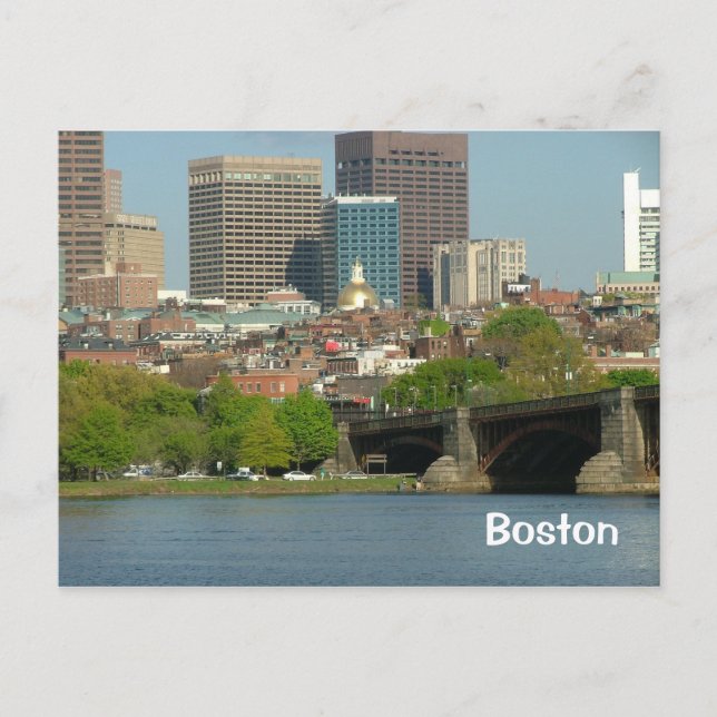Zentrum von Boston Postkarte (Vorderseite)