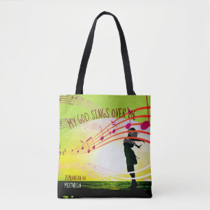 Zephania 3:17 Gott singt über mich Grüner Christ Tasche
