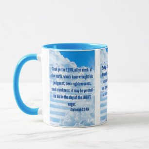Zephaniah 2:3 KJV Bible Verse Pic Mug à deux tons