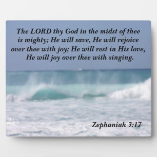 Zephaniah 3:17 Der Herr, dein Gott, inmitten Fotoplatte