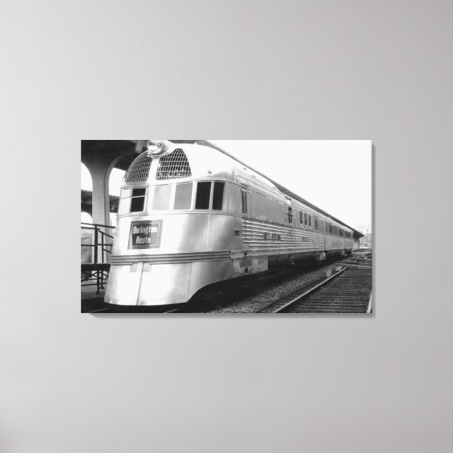 ZepherStainless Steel Streamated Train Leinwanddruck (Vorderseite)