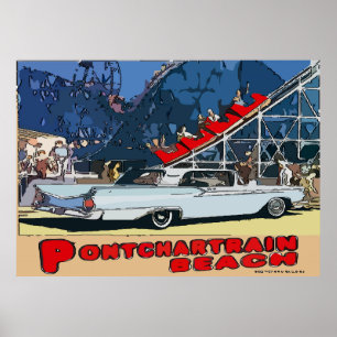 Zephyr Pontchartrain Strand Vintag Poster