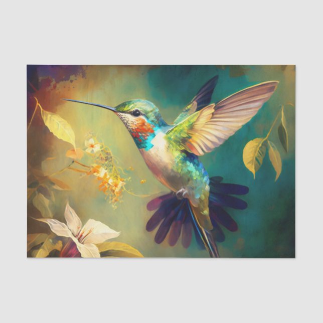 ZEPHYR schönes Kolibri-Decoupage-Papier Seidenpapier (Vorderseite)