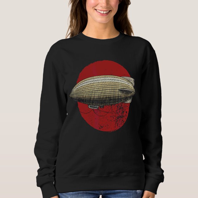 Zeppelin Airship Retro Pilot Airline Vintag Sweatshirt (Vorderseite)