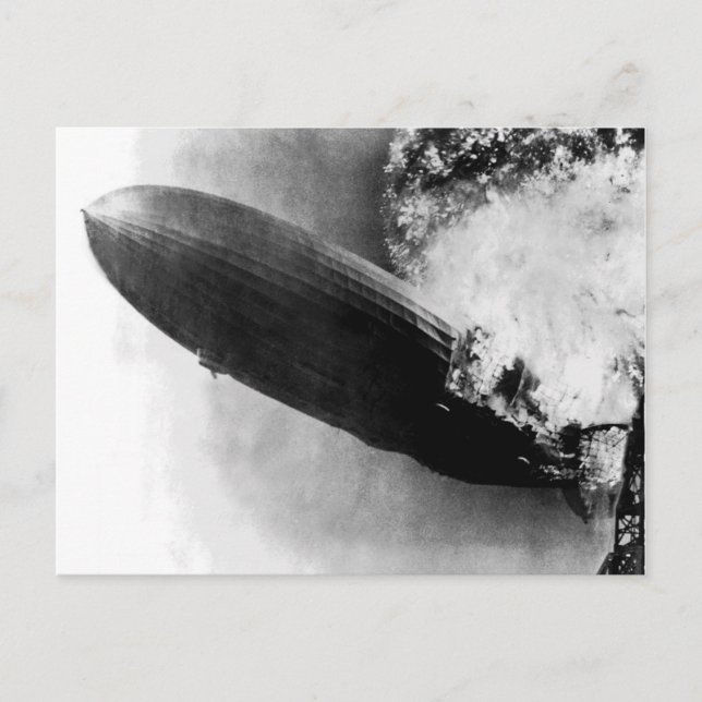 Zeppelin Burning Postkarte (Vorderseite)