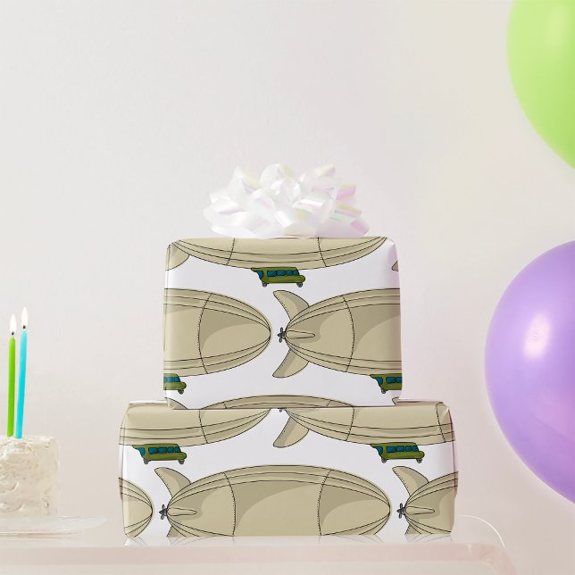 Zeppelin Luftschiff Retro Sci-Fi Blimp Geschenkpapier (Von Creator hochgeladen)