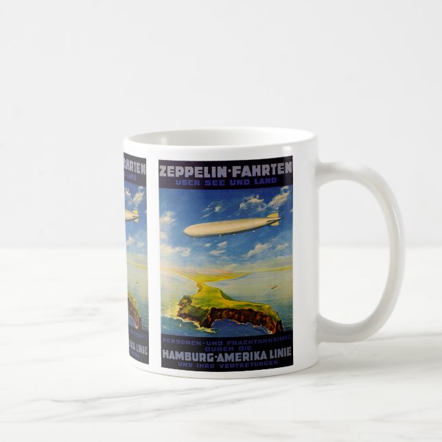 Zeppelin-Reisen ~ Übersee und Land Kaffeetasse (Rechts)