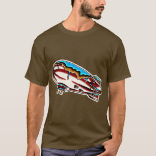 Zeppelin traditionelles Tätowiermetall T-Shirt
