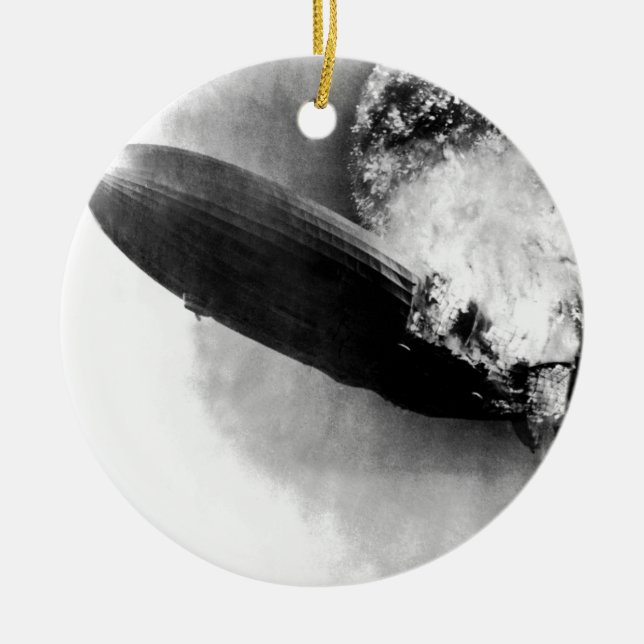 Zeppelin-Verbrennung Keramik Ornament (Vorne)