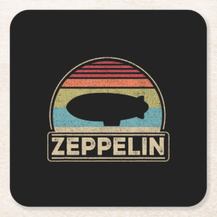 Zeppelin Vintag Retro Zeppelin Shirt Dirigible Rechteckiger Pappuntersetzer